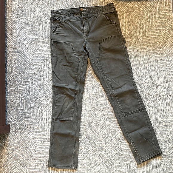 CARHARTT - Slim Fit Olive Work Pants - Picture 2 of 5
